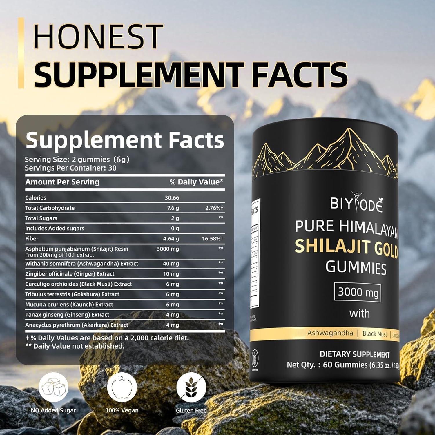 Biyode Pure Himilayan Shilajit Gold Gummies